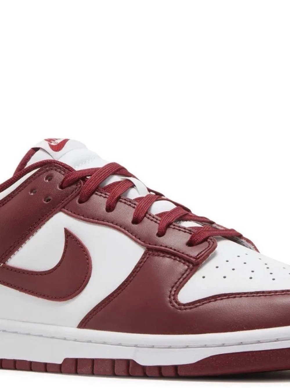 Nike Grade school  Low-Top Sneaker - White and Burgundy (dunk)